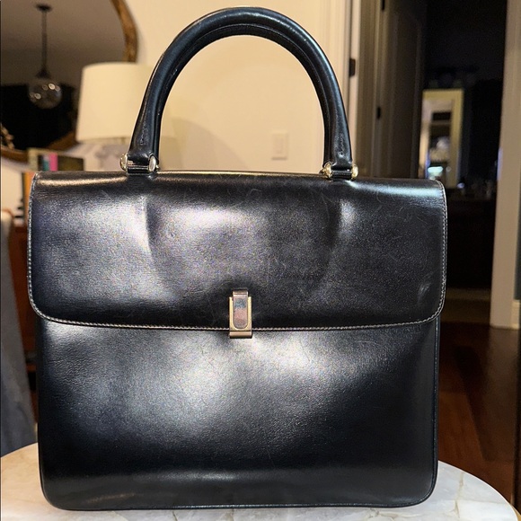 Bally Handbags - 🖤 Bally Vintage Black Leather Accordion Satchel Bag